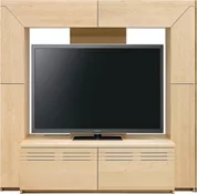 収納付きテレビボード（ハイタイプテレビ台）(幅200cm・メイプル)