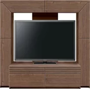 収納付きテレビボード（ハイタイプテレビ台）(幅200cm/ウォールナット)