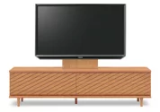 テレビボード（ローボード）、テレビボード（壁掛けパネルセット）(幅190cm/ブラックチェリー)