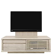 テレビボード（ローボード）、テレビボード（壁掛けパネルセット）(幅130cm・オークホワイト)