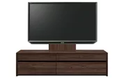 テレビボード（ローボード）、テレビボード（壁掛けパネルセット）(幅160cm・オークダーク)