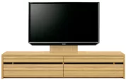 テレビボード（ローボード）、テレビボード（壁掛けパネルセット）(幅210cm・オークナチュラル)