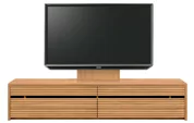 テレビボード（ローボード）、テレビボード（壁掛けパネルセット）(幅200cm・ブラックチェリー)
