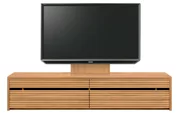 テレビボード（ローボード）、テレビボード（壁掛けパネルセット）(幅200cm/ブラックチェリー)