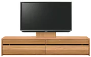 テレビボード（ローボード）、テレビボード（壁掛けパネルセット）(幅210cm・ブラックチェリー)