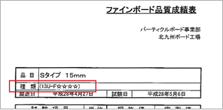 ファインボード品質成績表