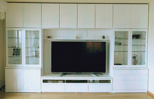 八千代市A.M様の壁面収納型テレビボードのエナメルホワイト色