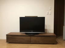 和歌山市N.K様の大川家具のテレビボード設置例