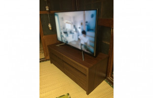 和室の設置された豊郷町K.M様の無垢テレビボード(セイコーヴィーバス)