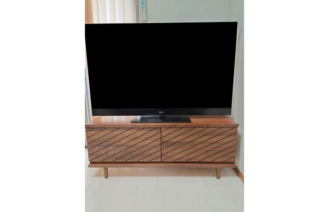 ウォールナット色の大川家具のテレビボード「カネーラ」(ふるさとチョイス)