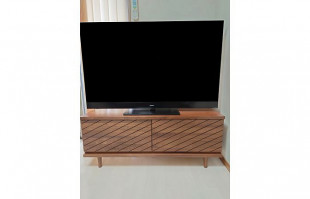 ウォールナット色の大川家具のテレビボード「カネーラ」(ふるさとチョイス)