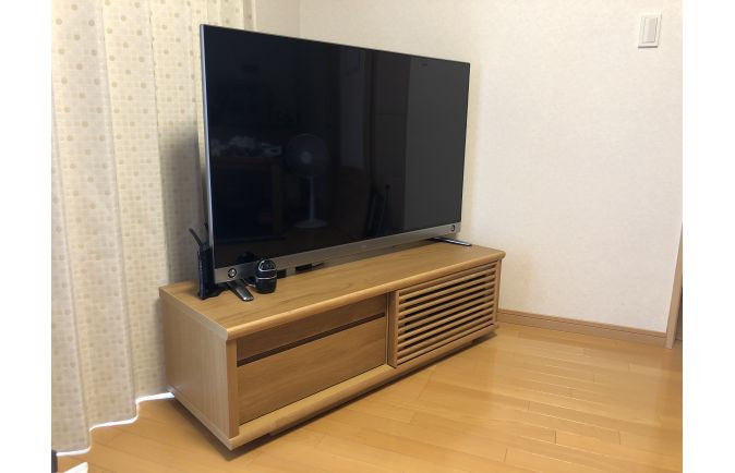 北九州市H.Y様のオークナチュラル色の無垢テレビボード