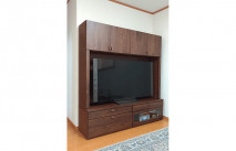 愛知県名古屋市K.K.様の壁面収納型テレビボード(大川家具)
