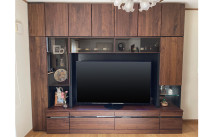 大川家具通販】壁面収納型テレビボード（ハイタイプテレビ台）の設置