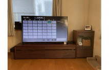 大川家具のテレビボードと小型キャビネットのセット
