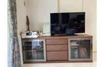 プリンターとFAXを設置した大川家具のテレビボード